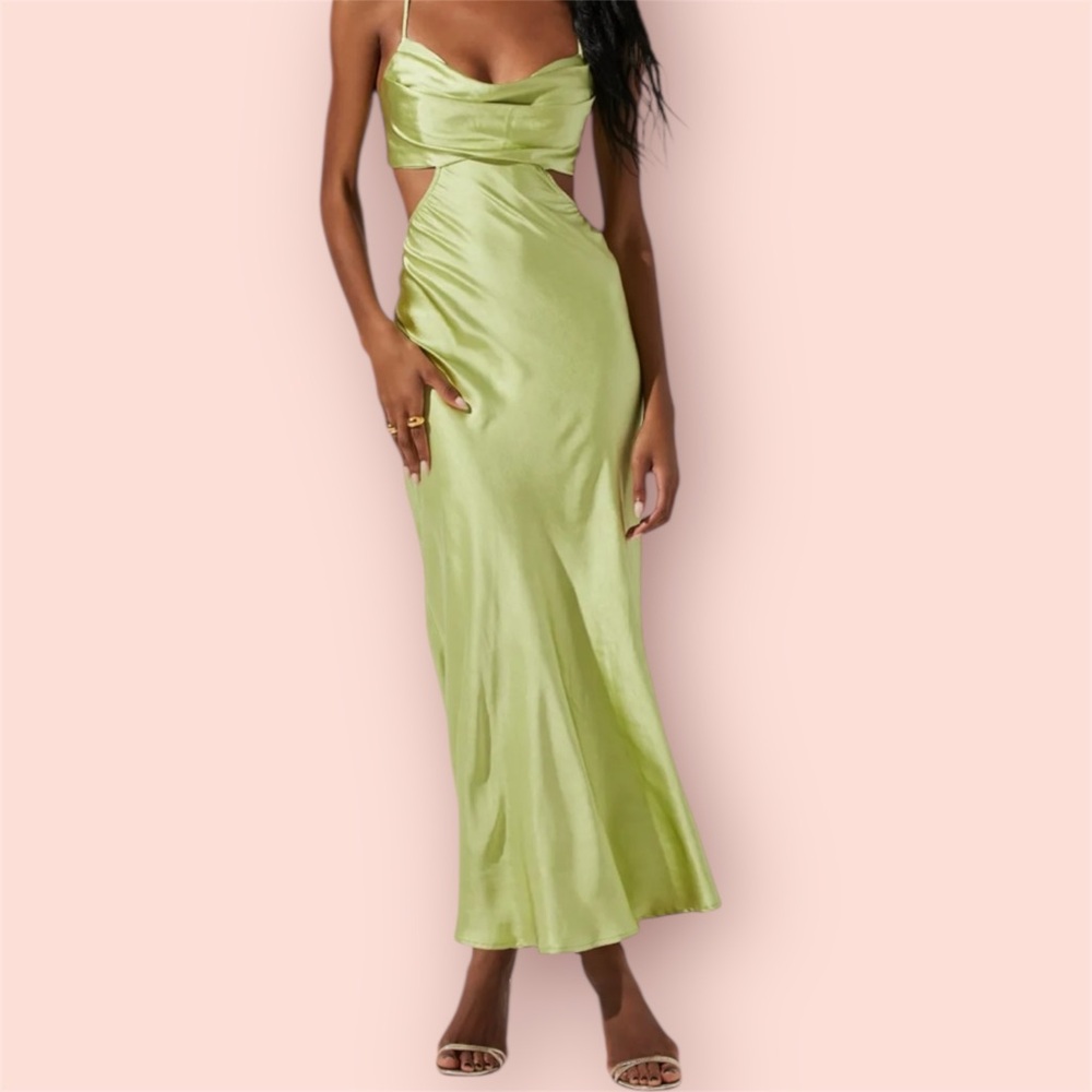 ASTR THE LABEL • COLETTE SATIN CUTOUT MIDI DRESS